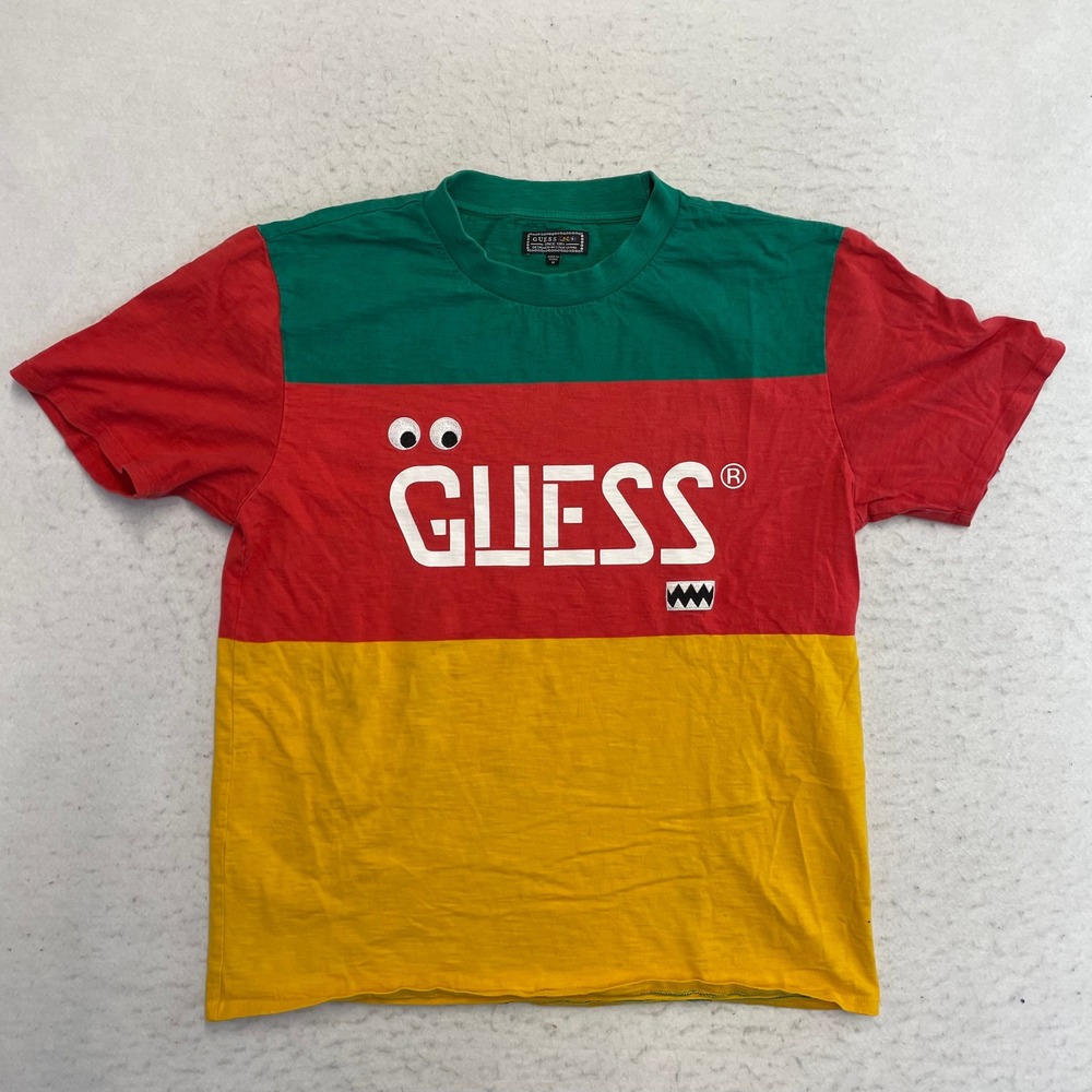 Guess J Balvin T Shirt Mens Medium Multicolor Colorblock Graphic Tee